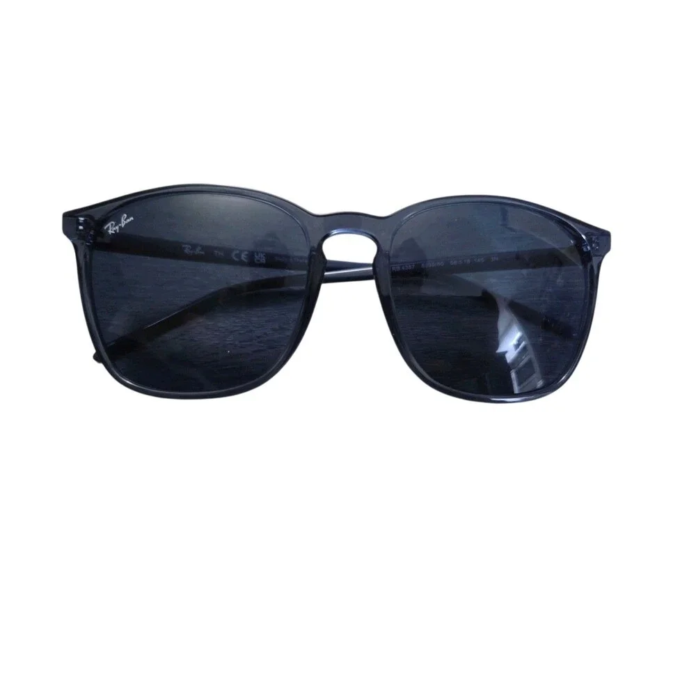 Ray-Ban RB4387 6399/80 Unisex Sunglasses Transparent Blue Blue Lenses 56-18-145